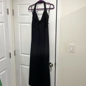 Tadashi Collection black halter sweetheart maxi long cocktail formal dress S